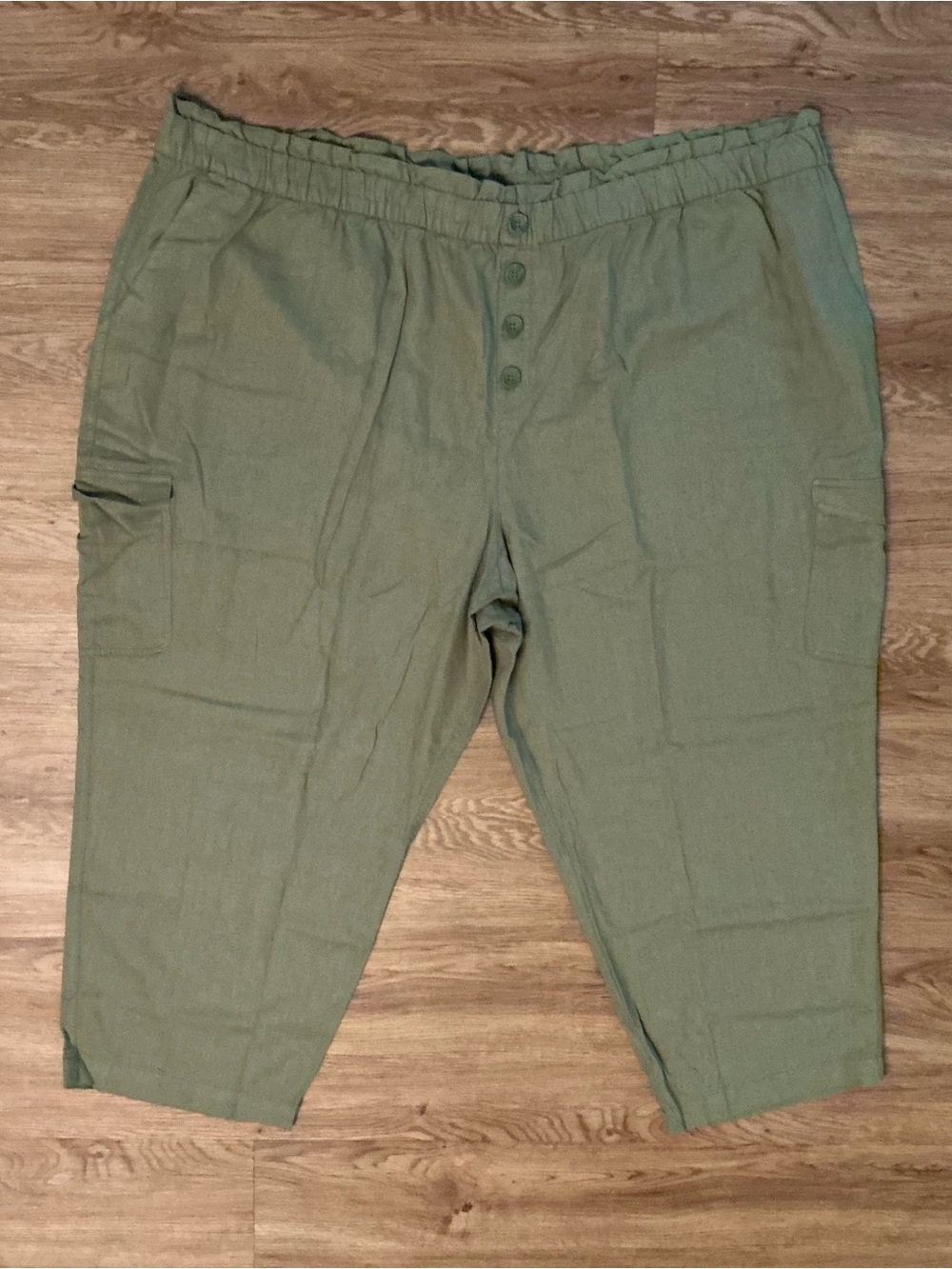Susan Graver (4XP) Olive Green Cargo Jogger Pants